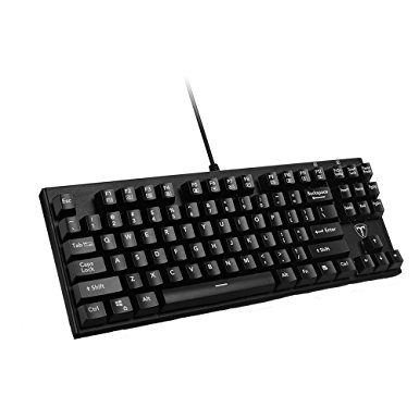 87-Key Mechanical Keyboard, Primacc Backlit Gaming Computer Keyboard with Adjustable Color and USB Cable,Anti-ghosting Keys Fit for Gamers