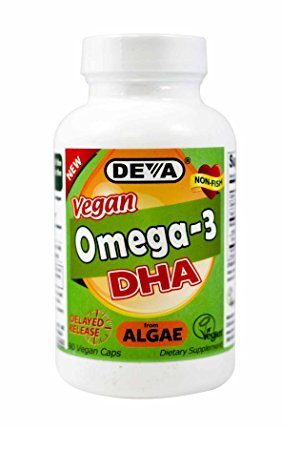 Deva Vegan Omega-3 DHA Algae, Delayed Release 90 Vcap