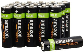 AmazonBasics AA Pre-charged Rechargeable Batteries 2000 mAh [Pack of 16] (Packaging may vary)