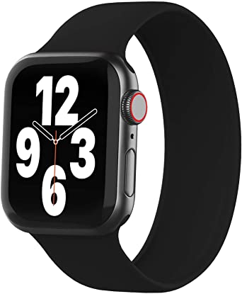 CCnature Solo Loop Band Compatible with Apple Watch Band 42mm 44mm 38mm 40mm, Soft Silicone Stretch Band Replacement Sport Strap Compatible for iWatch Series SE 6/5/4/3/2/1, Sport, Nike , Edition