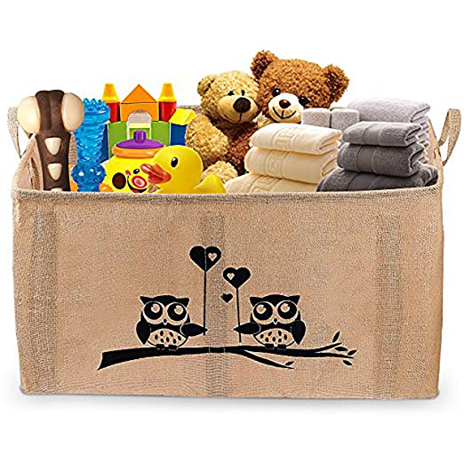 Gimars Jute Storage Basket Bin Chest Organizer - Perfect for Organizing Toy Storage, Baby Toys, Kids Toys, Dog Toys, Baby Clothing, Children Books, Gift Baskets (26" Upgrade Toys)