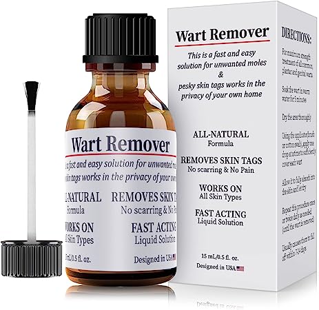 WABRINY Wart Remover Liquid, Smoothes Skin Gentle Fast Acting Gel Wart Removal for Plantar Wart Flat Warts and Corns