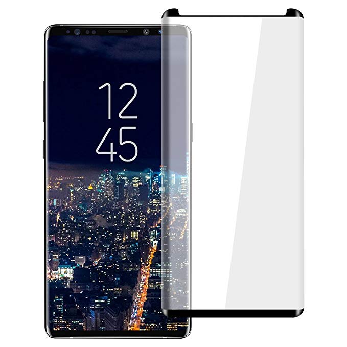 Pueryin HD Samsung Galaxy Note 8 Screen Protector, Full Screen Tempered Glass Screen Protector Film, Edge to Edge Protection Screen Cover Saver Guard for 3D 9H Hardness Galaxy Note 8 (Black)