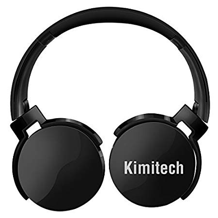 Kimitech Bluetooth Headphones Wireless Lightweight On Ear Stereo Headphones Folding Headsets with Micro Support SD/TF Card Black