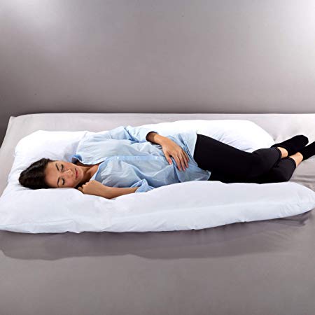 Lavish Home AM901064 7 in 1 Full Body Pillow with Removable Cover, Comfortable U-Shape, Jumbo