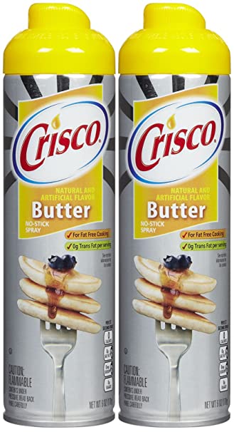 Crisco No-Stick Butter Cooking Spray, 6 oz, 2 pk