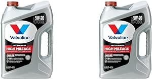 Valvoline Full Synthetic High Mileage with MaxLife Technology SAE 5W-20 Motor Oil 5 QT (Pack of 2)