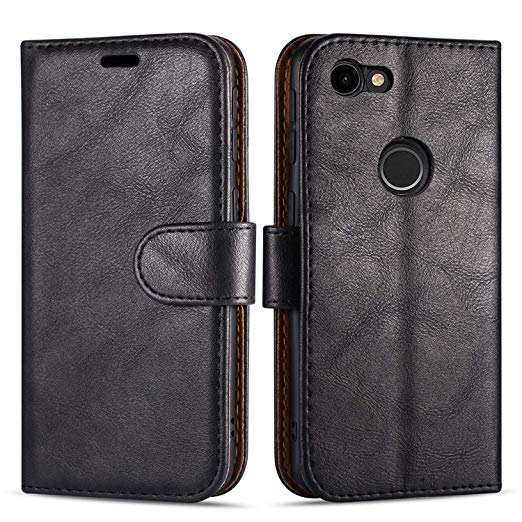 Case Collection Premium Leather Folio Cover for Google Pixel 3a Case (5.6") Magnetic Closure Full Protection Book Design Wallet Flip with [Card Slots] and [Kickstand] for Pixel 3a Phone Case