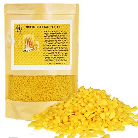 XYUT Organic Beeswax Pastilles - Yellow, Filtered Pellets Easy to Measure - Use to Make Candles, Lotions, Salves, Balms and Other Recipes - 16 oz