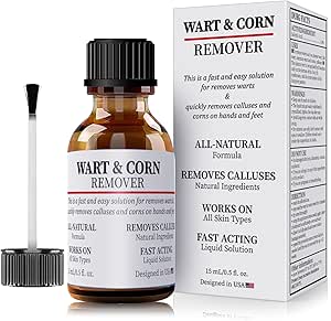 WABRINY Wart & Corn Remover Liquid, Smoothes Skin Gentle Fast Acting Gel Wart Removal for Plantar Wart Flat Warts and Corns-02R