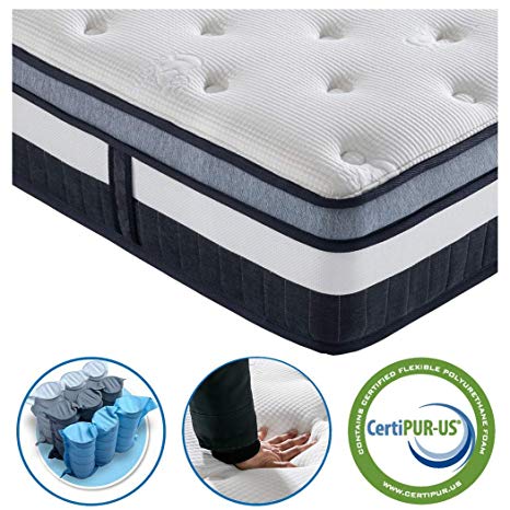 Vesgantti 6FT Super King Mattress, 11 Inch Pocket Sprung Mattress Super King with Breathable Foam and Individually Pocket Spring - Medium, Box Top Collection