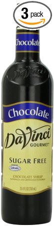 DaVinci Sugar Free Chocolate Syrup 750ml Plastic Single Bottle (Pack of 3)