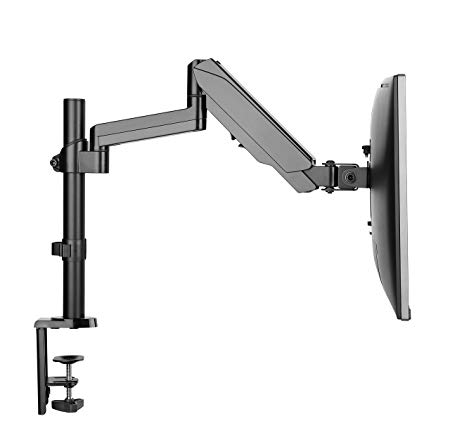 Rife Gas Spring Desktop Arm/Fully Adjustable/Tilt/Articulating Mount for Screen up to 27-inch, Upto 6 kg