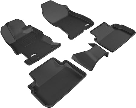 3D MAXpider All-Weather Floor Mats for Subaru Impreza 2017-2022 / Crosstrek 2018-2022 Custom Fit Car Floor Liners, Kagu Series (1st & 2nd Row, Black)