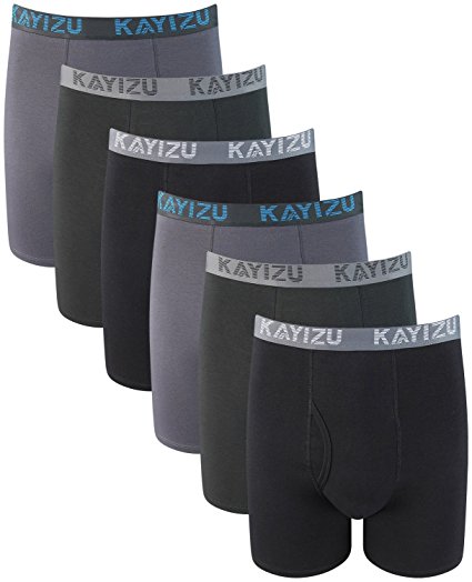 KAYIZU Men's Underwear Premium Soft Cotton Boxer Brief (6-Pack)