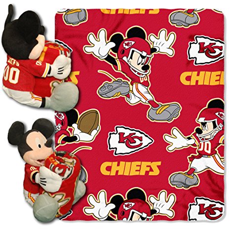 NFL Mickey Mouse Pillow with Fleece Throw Blanket Set