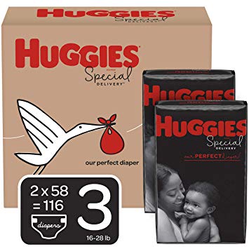 Huggies Special Delivery Hypoallergenic Baby Diapers, Size 3 (16-28 lbs.), 116 Count, Economy Plus Pack