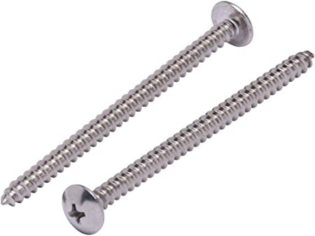#10 X 3" Stainless Truss Head Phillips Wood Screw (25pc) 18-8 (304) Stainless Steel Screws by Bolt Dropper