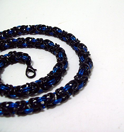 mens necklace, chainmaille necklace, byzantine necklace, chainmail