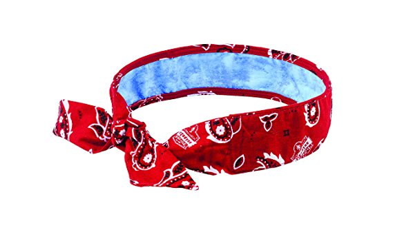 Chill-Its 6700CT Evaporative Cooling Bandana - Tie Closure, Red Western