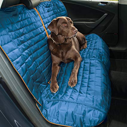 Kurgo Dog Seat Cover | Car Bench Seat Covers for Pets | Dog Back Seat Cover Protector | Water Resistant for Dogs | Contains Seat Anchors | Scratch Proof | Cars | Wander Bench Seat Cover Style