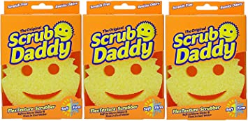 Scrub Daddy Shark Tank Sponge Smiley Face Scratch Free Scrubber 3 Pack