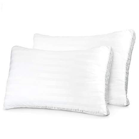 Sleep Restoration 1800 Series Gusset Gel Pillow - (2 Pack Queen) Plush Cooling Gel Fiber - Hypoallergenic & Dust Mite Resistant