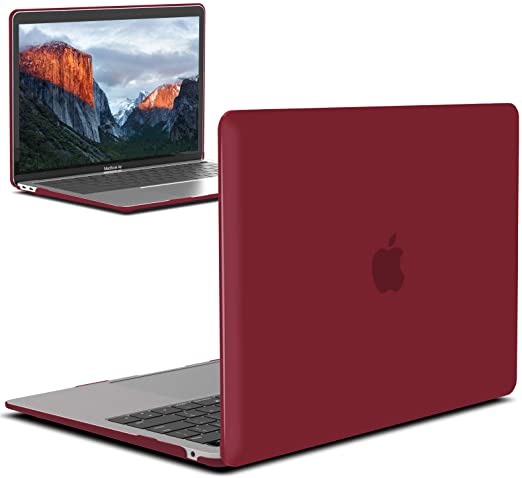 IBENZER MacBook Air 13 Inch Case 2020 2019 2018 New Version A1932, A2179, Hard Shell Case Cover for Apple Mac Air 13 Retina with Touch ID, Wine Red,MMA-T13WR