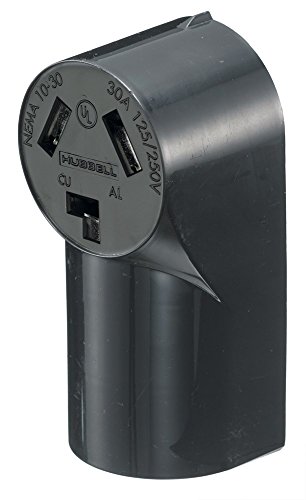 Range & Dryer Surface Mount Receptacle, 30 Amp, 125/250V, Nema 10-30R, 2-Pole, 3-Wire, Black (for Replacement Use Only)