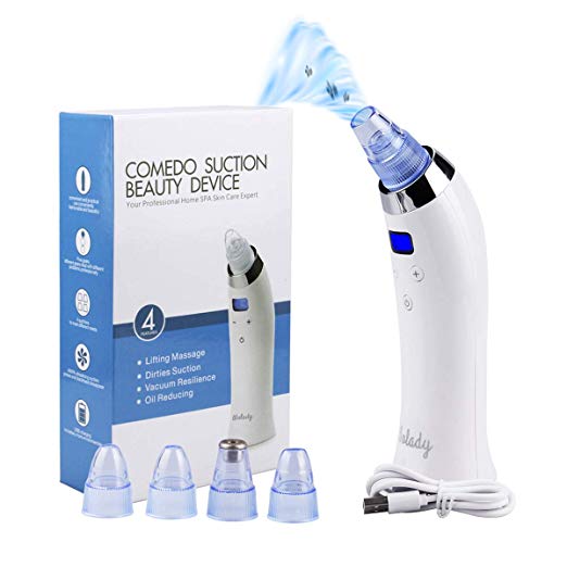 Blackhead Remover-Wolady Blackhead Vacuum Electric Pore Cleanser Acne Removal Microdermabrasion Comedo Extractor Suction Tool Beauty Device with LCD Display Rechargeable