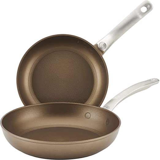 Circulon 13221 Ultimum  Nonstick Frying Pan Set / Fry Pan Set / Skillet Set - 8 Inch and 9.75 Inch, Brown