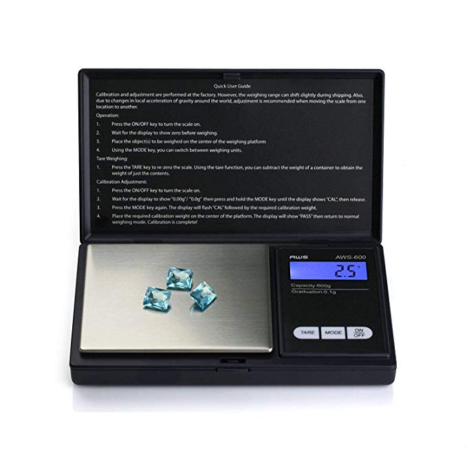 Digital Scale 1000G x 0.1G Pocket Scale Portable Small Sized Jewelry Gram Scale Herb Scale
