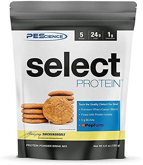 PEScience Select Low Carb Protein Powder, Snickerdoodle, 5 Serving, Keto Friendly and Gluten Free