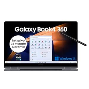 Samsung Galaxy Book4 360 Notebook, 15,6-Zoll-Display, Intel Core 7-Prozessor, 16 GB RAM, Laptop mit 512 GB Speicher, Gray, 3 Jahre Herstellergarantie [Exklusiv auf Amazon]