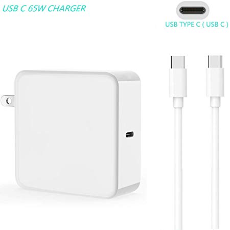 65W/61W USB-C Power Adapter Charger, Type-C Wall Adapter Power Delivery Fast Charge Compatible for New MacBook, MacBook Pro, Dell XPS 13, Samsung Matebook,HP Spectre 360, Huawei Matebook and More