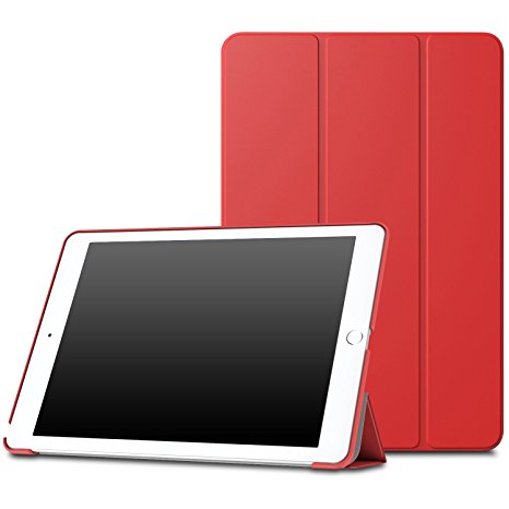 MoKo Case for iPad Pro 9.7 - Slim Lightweight Smart-shell Stand Cover Case with Auto Wake / Sleep for Apple iPad Pro 9.7 Inch 2016 Release Tablet (Not fit New iPad 9.7 Inch 2017 Version), RED