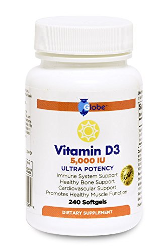 VITAMIN D3 5000 IU ULTRA Potency (240 MINI - Softgels) BEST VITAMIN D3 AVAILABLE WITH OLIVE OIL