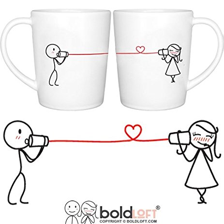 BOLDLOFT Say I Love You His and Hers Coffee Mugs|Girlfriend Gifts|Wife Gifts|Couple Mugs Set for Him and Her|Valentines Day Gifts for Girlfriend|Valentines Gifts for Her|Valentine’s Day Mug
