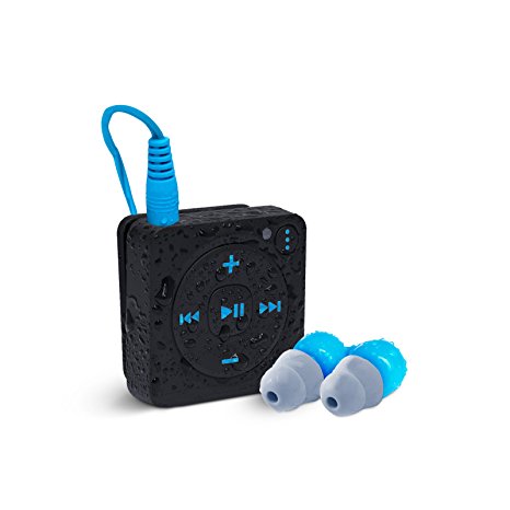 Waterfi Waterproofed Mighty Spotify Player with Waterproof Short Cord Headphones - Listen to Spotify Everywhere Even Underwater (Lola Black)