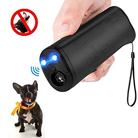 MEIREN Handheld Dog Repellent & Trainer, Anti Barking Device with LED Flashlight, Ultrasonic Dog Deterrent and Bark Stopper   Dog Trainer Device