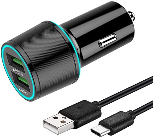 USB Type C Car Charger Compatible LG G8 G8S G7 V50 V40 V35 V30S ThinQ, Samsung Galaxy S9 S9  Plus, S8 Active, Galaxy A20 A30 A40 A50 A70 A80,A10E A20E A20S A30S A50S A51,LG V30 V20 G7 One/Fit G6 G5