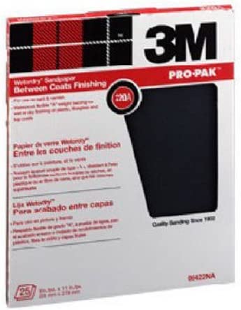 3M Company 88600 180 Grit, Wet or Dry Silicon Carbide Sandpaper (25 Count), 9" x 11"