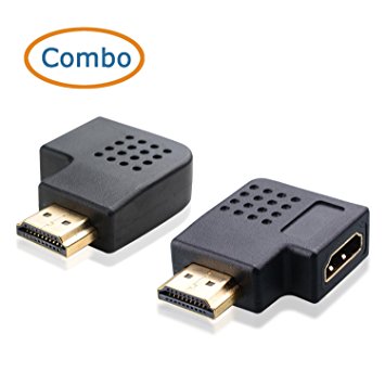 HDMI Adapter, WOVTE HDMI Right Angle Port Saver Adapter (Male to Female) - 270 Degree&90 Degree