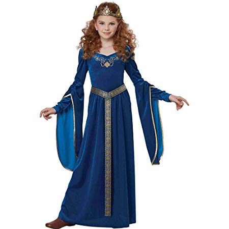 California Costumes Queen, Royalty, Renaissance, Knight Medieval Princess Girls Costume, Teal, Large