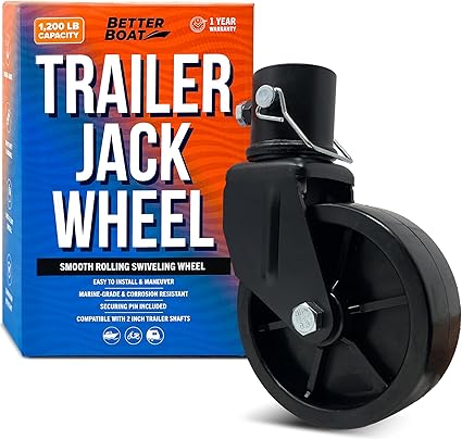 Trailer Jack Wheel Replacement Trailer Tongue Jack Wheel Hitch Utility Trailer Accessories and Trailer Parts Boat, Camper, Car Hauler Trailer Wheel Jack 1200lb Capacity