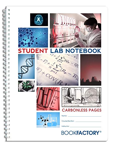 BookFactory Carbonless Student Lab Notebook - 100 Sets of Pages (8.5" X 11") (Duplicator) - Scientific Grid Pages, Durable Translucent Cover, Wire-O Binding (LAB-100-7GW-D (Student))