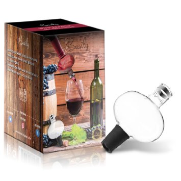 Wine Aerator - Deluxe Decanter Bottle Pourer Dispenser Spout Set - Excellent for Red or White Wine & Whiskey - Best Use in Home, Kitchen, Bar -Packaged in Beautiful Box - Perfect Gift for Men & Women