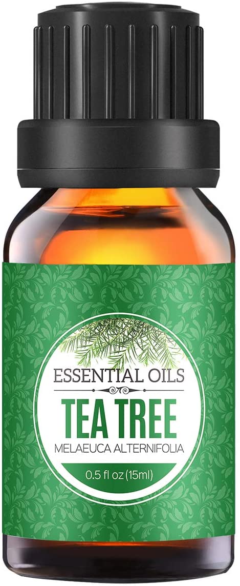 Homasy Tea Tree Essential Oil, 15ml 100% Pure Natural Essential Oils, Aromatherapy Tea Tree Oil for Diffuser, Humidifier, Body Care, Message-0.5fl oz