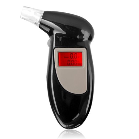 Generic Breathalyzer Keychain Digital Alcohol Tester Detector Breath Analyzer Audible Alert Portable with LCD Display and Replacement Mouthpiece Personal Use