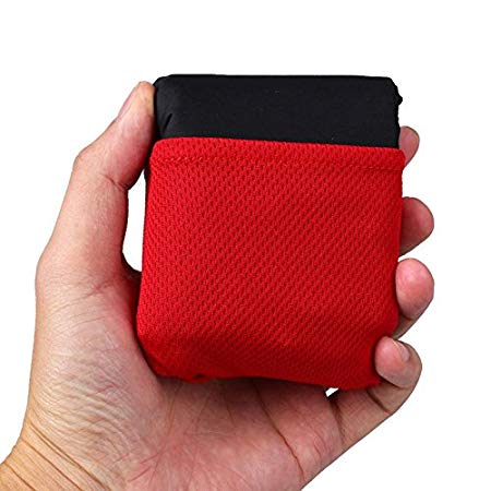 Finlon Outdoor Beach Blanket/Compact Pocket Blanket - Waterproof Ground Cover, Sand Proof Picnic Mat for Travel, Hiking, Camping, Festival, Sports - Durable Tarp w/Corner Pockets, Loops, Bag